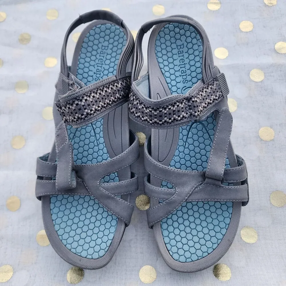 Baretraps Dalton Sandal Gray Blue Women's Size 10M Adjustable
